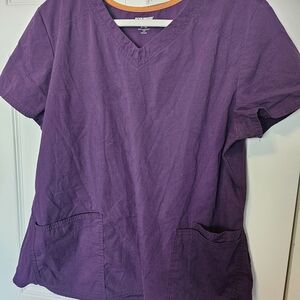 Scrubstar Women's Purple V-Neck Short Sleeve Top